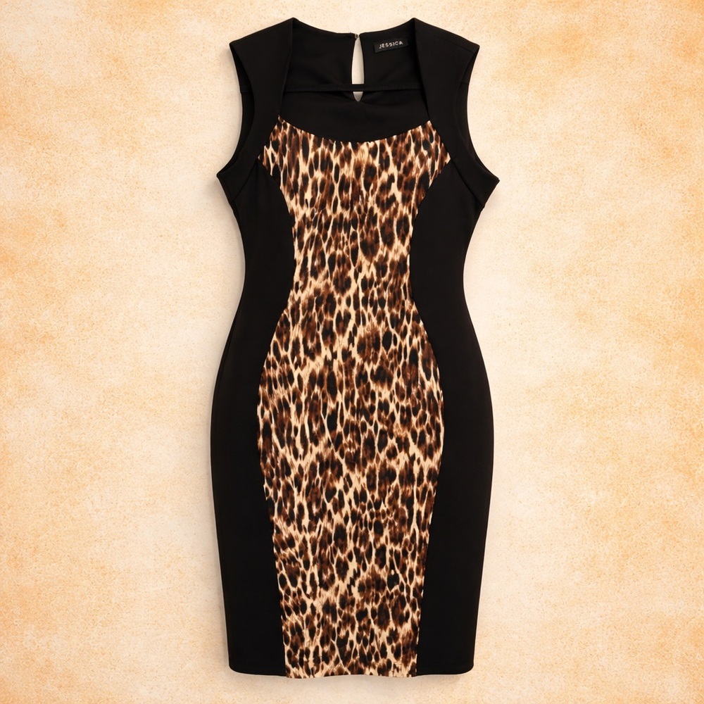 JESSICA LEOPARD CURVE DRESS